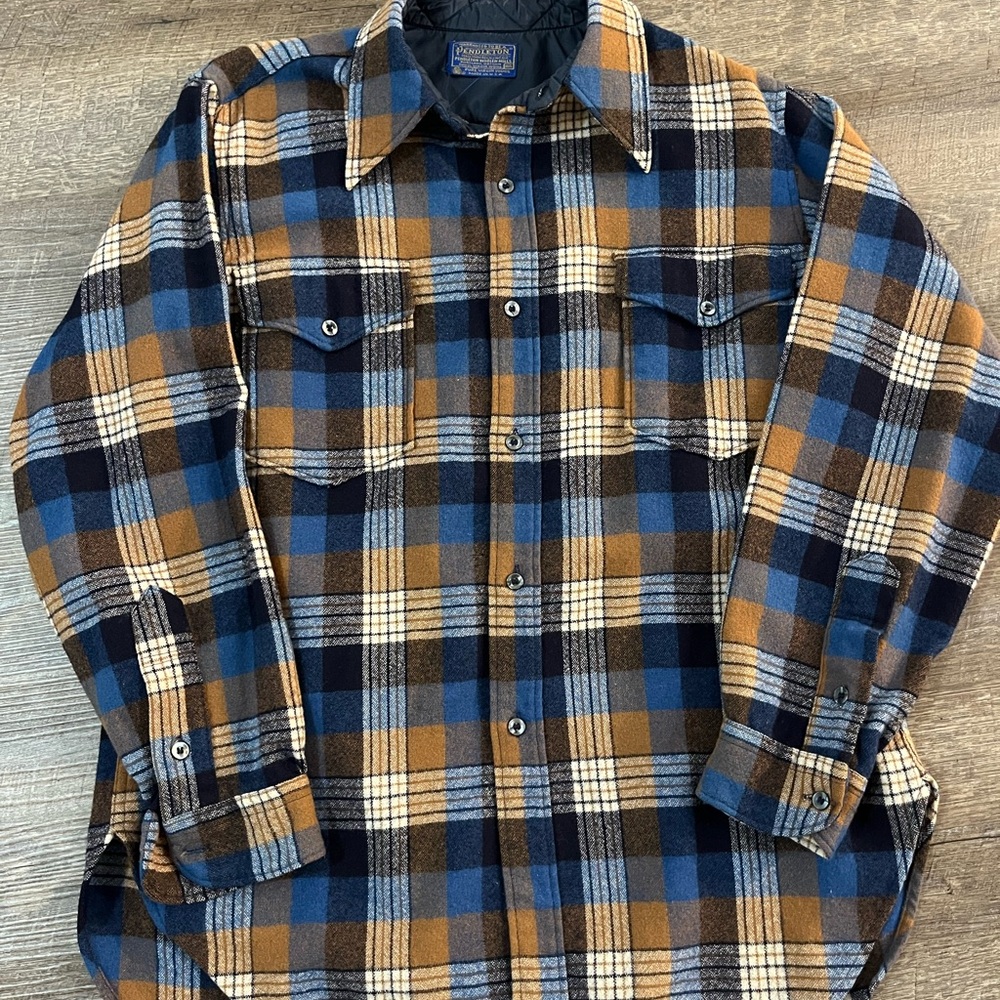 Pendleton Wool Plaid Shirt in Blue and Brown